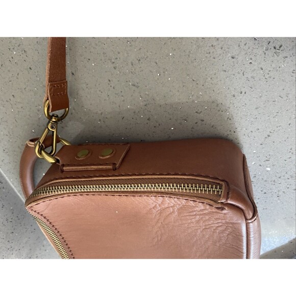 Madewell Square Satchel Crossbody Leather Bag Tan Leather - Picture 4 of 16